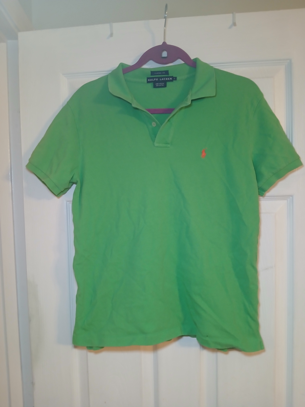 Ralph Lauren Bright Green Polo with Orange Pony